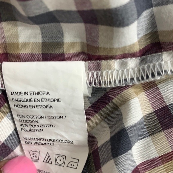 Arrow Long Sleeve Button Up Top Size XXL /T Grey Plaid - Picture 5 of 5